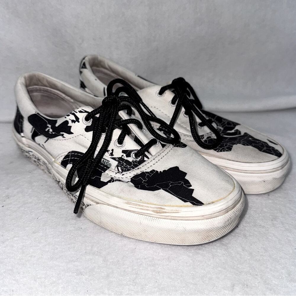 Vans Era Save Our Plant Classic Black/White Map Sneakers Shoes 3.5 Mens/5 Womens